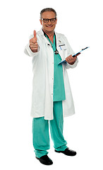 Image showing Thumbs up from senior medical professional