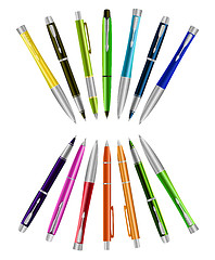 Image showing Vector illustration of set colorful pens