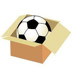 Image showing Soccer ball in the box