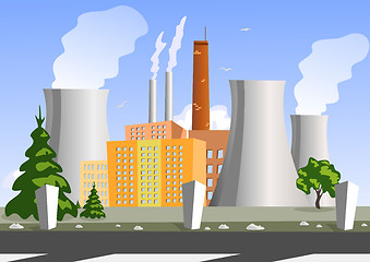 Image showing Electrical generating plant, vector illustration