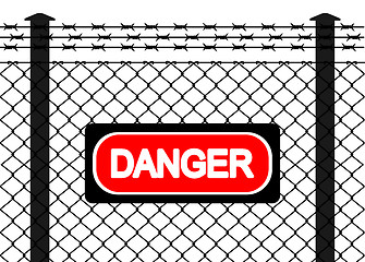 Image showing Wire fence with barbed wires