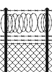 Image showing Wire fence with barbed wires