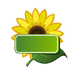 Image showing Vector sticker and sunflower