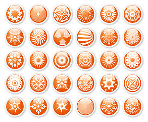 Image showing Abstract symbols, orange stickers