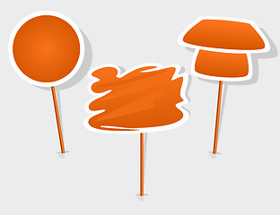 Image showing Vector orange label with stick