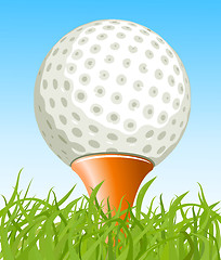 Image showing Golf ball on the grass