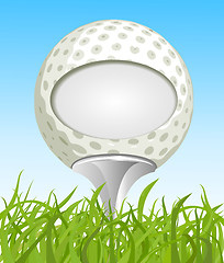 Image showing Golf ball on the grass