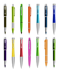 Image showing Vector illustration of set colorful pens