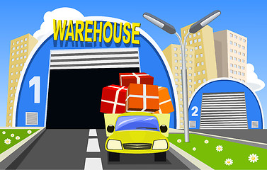 Image showing Warehouse and delivery truck