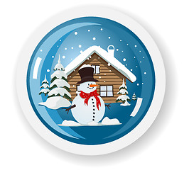 Image showing Vector snowman sticker