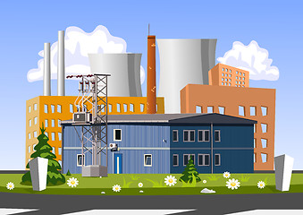 Image showing Electrical generating plant, vector illustration