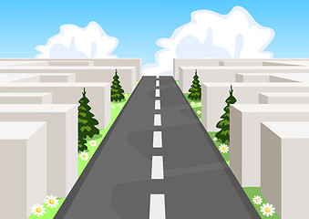 Image showing Road over a maze cutting through the confusion and succeeding in business and life. 