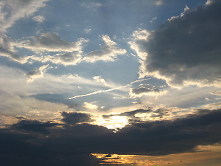 Image showing Evening landscape with clouds