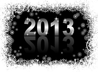Image showing christmas and new year card  with 2013 on a black winter background