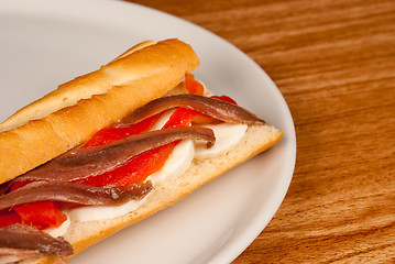 Image showing Anchovy baguette