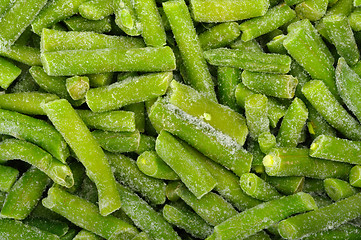 Image showing Background of the cut frozen green beans