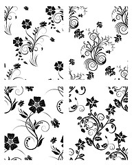 Image showing set of flowers backgrounds