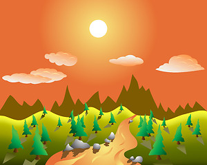 Image showing rural vector landscape