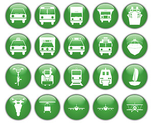 Image showing transportation icon set