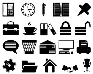 Image showing business and office icon set