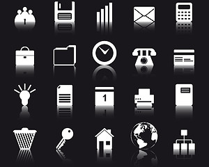 Image showing business and office icon set