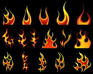 Image showing fire icon set