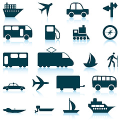 Image showing transportation icon set