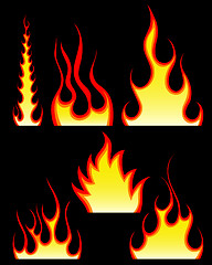 Image showing fire icon set