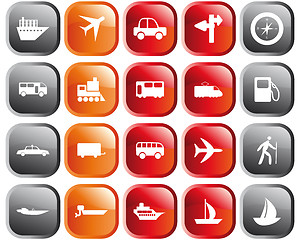 Image showing transportation icon set