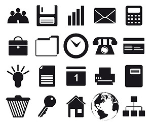 Image showing business and office icon set