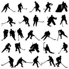 Image showing hockey silhouettes set