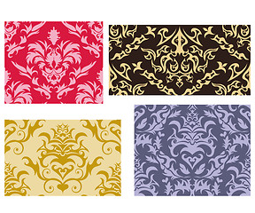 Image showing seamless damask backgrounds set