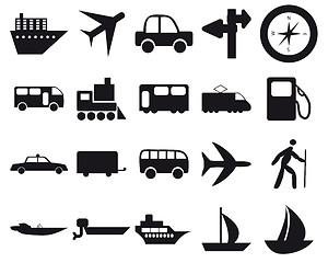 Image showing transportation icon set