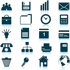 Image showing business and office icon set