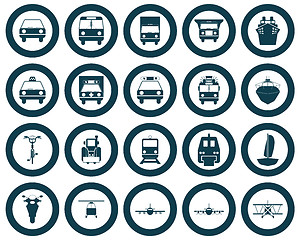 Image showing transportation icon set