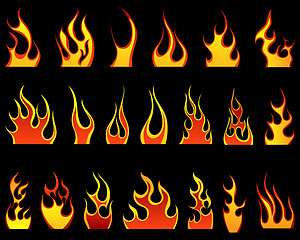 Image showing fire icon set