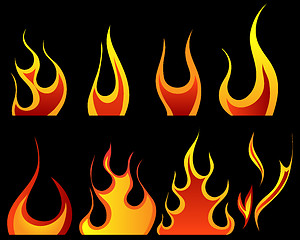 Image showing fire icon set