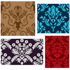 Image showing seamless damask backgrounds set