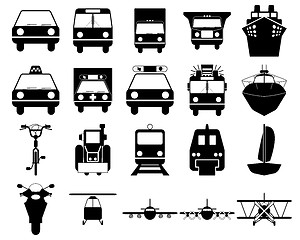 Image showing transportation icon set