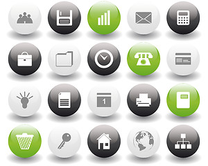 Image showing business and office icon set