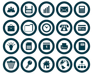 Image showing business and office icon set