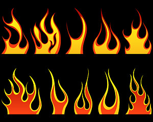 Image showing fire icon set