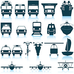 Image showing transportation icon set