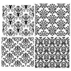 Image showing seamless damask backgrounds set