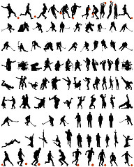 Image showing dance and sport silhouettes set