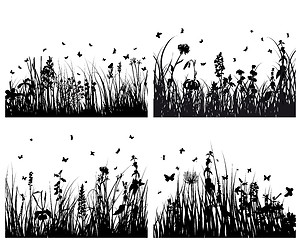 Image showing grass silhouettes set