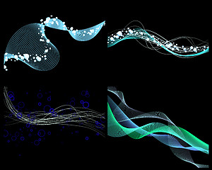 Image showing set of neon glow backgrounds