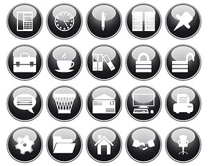 Image showing business and office icon set