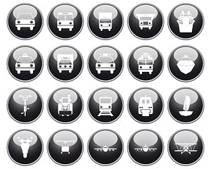 Image showing transportation icon set