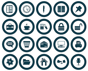 Image showing business and office icon set